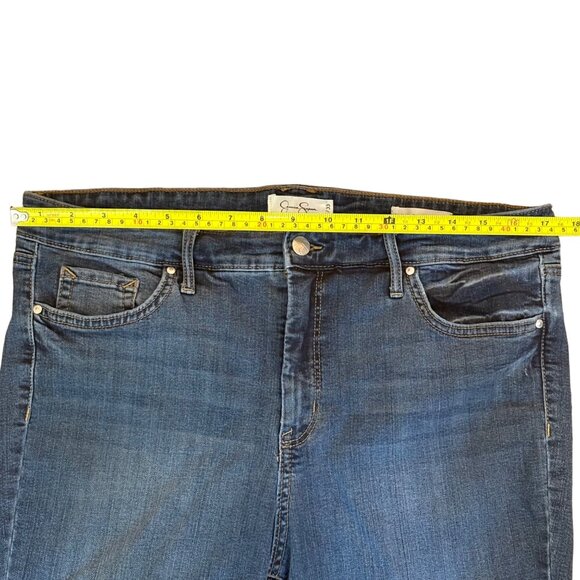 Jessica Simpson High Rise Forever Rolled Ankle stretch Jeans Size 16/33 Actual 3 - Picture 6 of 7